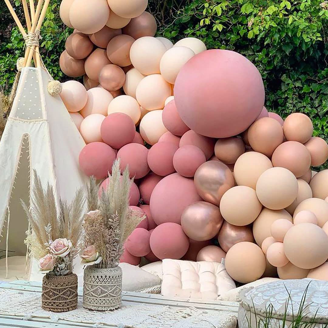 Dusty Rose Pink Balloon Arch Kit Nude Blush Gold Double Stuffed Balloon  Garland