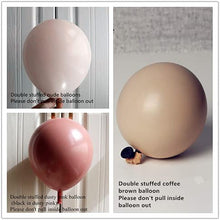 Load image into Gallery viewer, Blush Pink Balloon Arch Kit Double Stuffed Dusty Rose Iovry Brown Balloon
