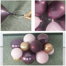 Load image into Gallery viewer, Burgundy Pink Balloons Garland Kit Pink Rose Gold Metallic Double Stuffed Latex Balloons
