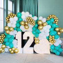 Load image into Gallery viewer, Tiffany Blue Balloon Garland Kit Pastel Turquoise Chrome Gold Latex Party Balloons Macaron White Teal Balloon Arch Kit
