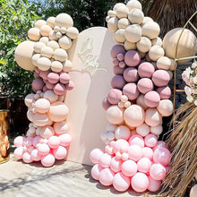 Load image into Gallery viewer, Blush Pink Balloon Arch Kit Double Stuffed Dusty Rose Iovry Brown Balloon Garland
