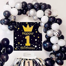Load image into Gallery viewer, Pinbra Black White silver Balloon arch Garland Kit
