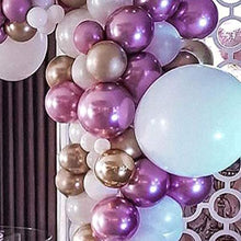 Load image into Gallery viewer, White Purple Metallic Balloons Garland Arch Kit
