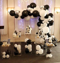 Load image into Gallery viewer, Pinbra Black White silver Balloon arch Garland Kit
