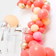 Load image into Gallery viewer, Coral Red Peach Gold Balloon Garland Arch Kit
