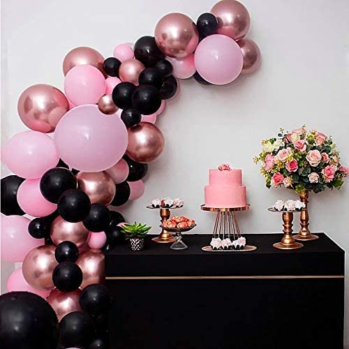 Black Pink Balloon arch Garland Kit