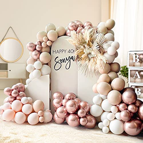 Nude Blush Baloon Garland Kit With White Sand Latex And Thick Balloons Captank Double Stuffed Balloon Arch Kit