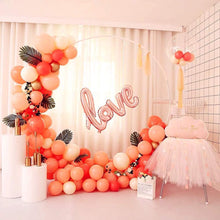 Load image into Gallery viewer, Coral Red Peach Gold Balloon Garland Arch Kit
