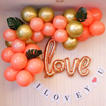 Load image into Gallery viewer, Coral Red Peach Gold Balloon Garland Arch Kit
