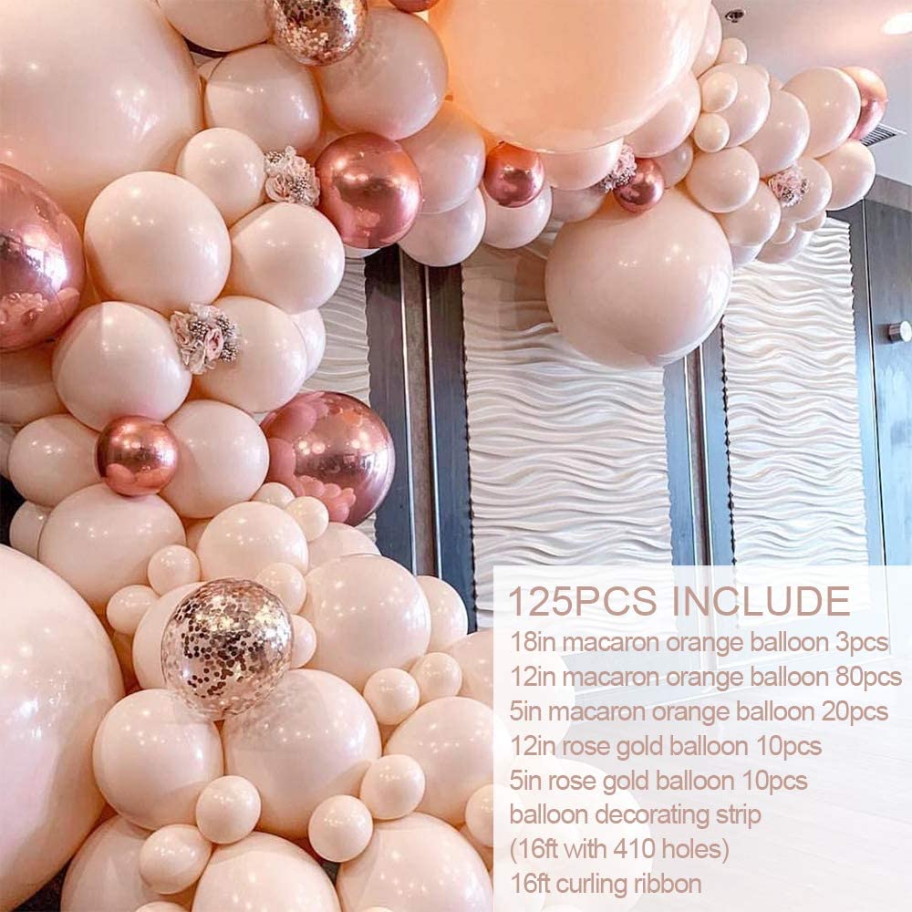 Macaron Orange Balloon Garland Kit