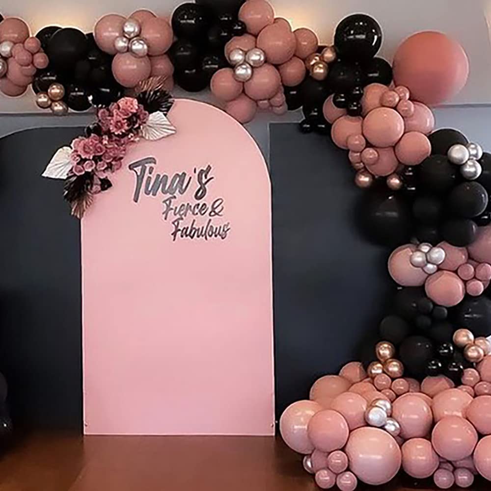 kbzvnaf Rose Gold Black Balloons Garland Kit - 120 Pack Black White Metallic Gold and Rose Gold Confetti Latex Balloons Garland for W
