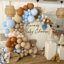 Load image into Gallery viewer, Blush Coffee Brown Blue Balloon Garland Double Stuffed Balloon Arch Kit
