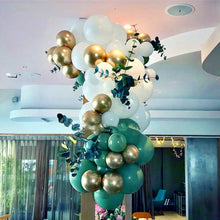 Load image into Gallery viewer, Sage Green White Gold Balloons Garland Kit
