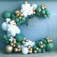 Load image into Gallery viewer, Sage Green White Gold Balloons Garland Kit
