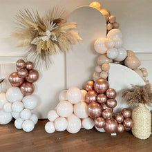 Load image into Gallery viewer, Blush Brown Balloon Garland Nude Rose Gold Double Stuffed Matte Apricot Balloon Arch kit
