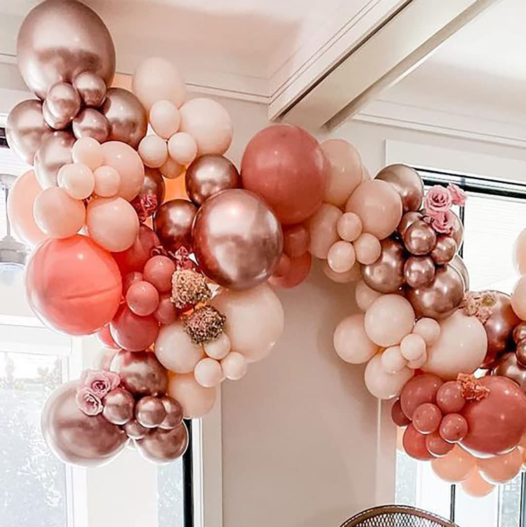 Pink Grey Balloon Garland Dusty Pink Rose Gold Balloon Arch Kit 133Pcs  Latex Pas