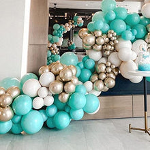 Load image into Gallery viewer, Tiffany Blue Balloon Garland Kit Pastel Turquoise Chrome Gold Latex Party Balloons Macaron White Teal Balloon Arch Kit
