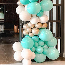 Load image into Gallery viewer, Tiffany Blue Balloon Garland Kit Pastel Turquoise Chrome Gold Latex Party Balloons Macaron White Teal Balloon Arch Kit

